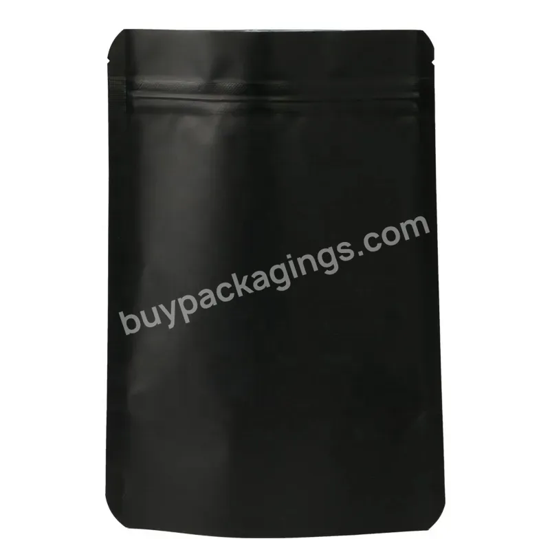 Custom Resealable Smell Proof Matte Black Edible Food Storage 3.5 3.5g 1 Lb 5 Gallon Mylar Bags