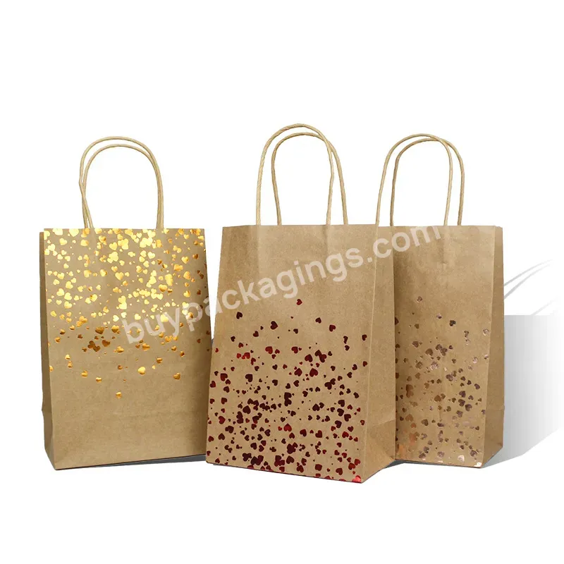 Custom Restaurant Food Take Out Packaging Twist Carry Christmas Brown Biodegradable Kraft Paper Bag Resealable With Handle
