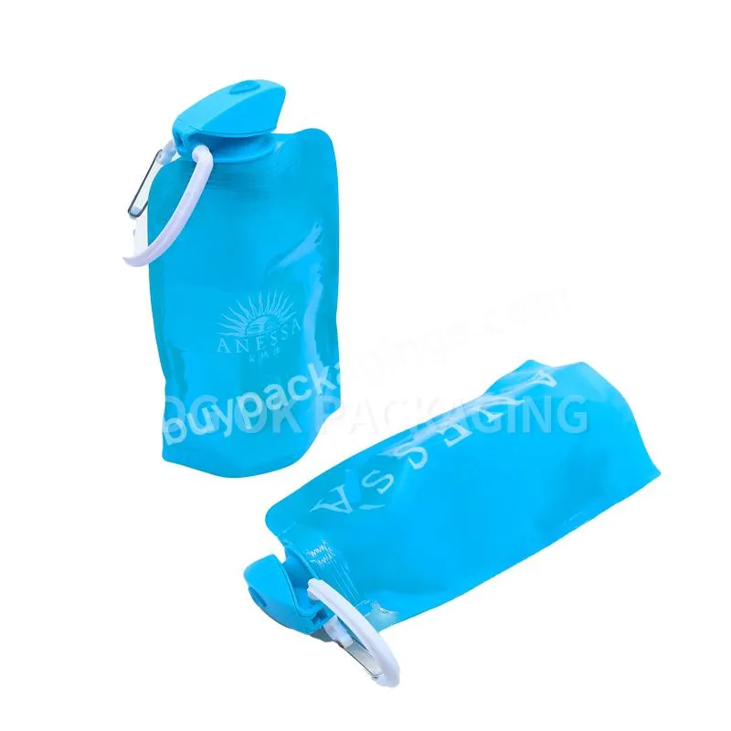 Custom Reusable 480ml 500ml 8oz 12oz Stand Up Top Spout Pouch Plastic Travel Folding Water Bag