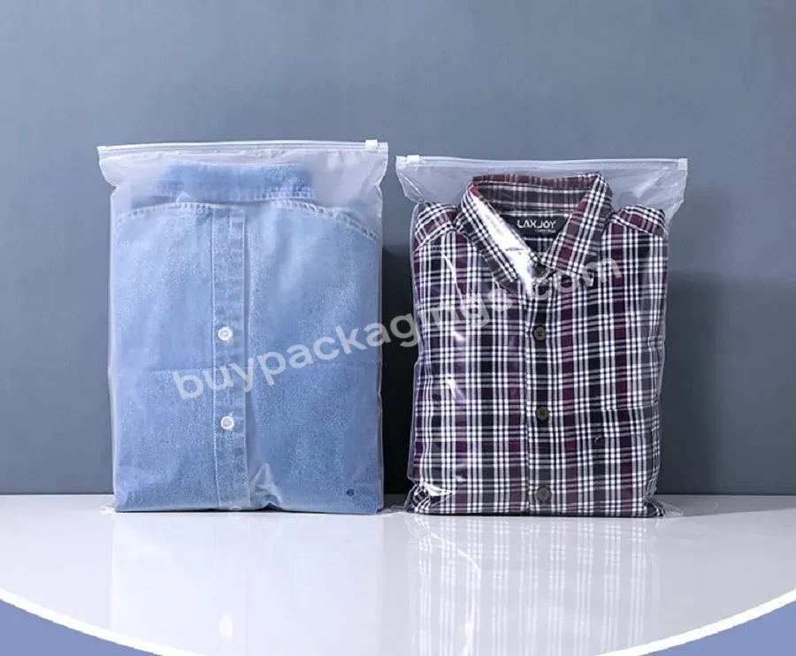 Custom Reusable Clear Frosted Zip Lock Zipper Bags For Clothes Clothing Packaging