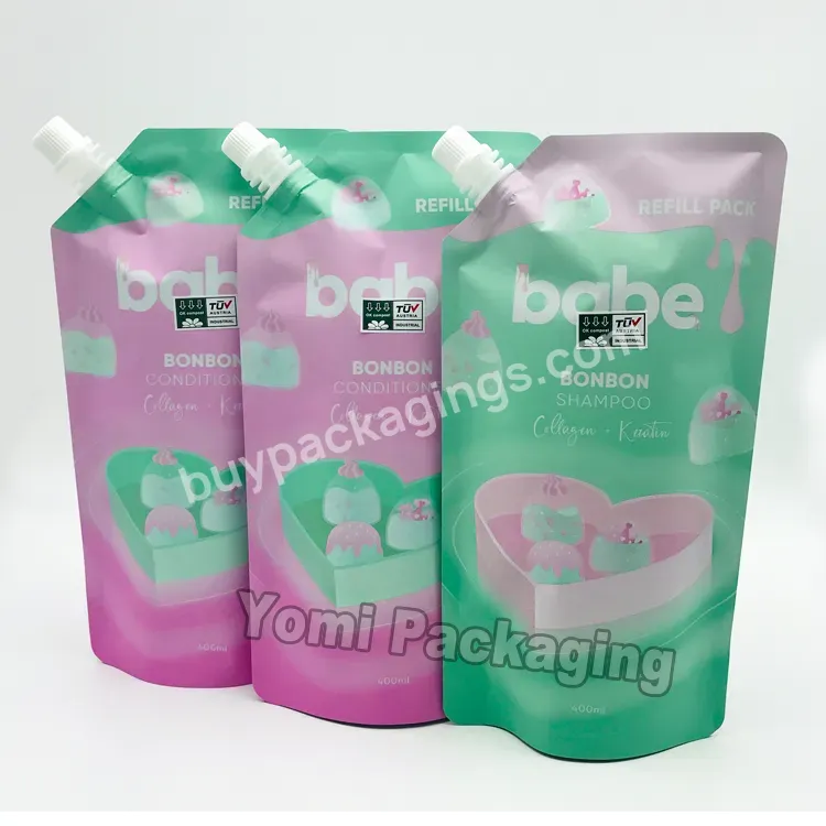 Custom Reusable Food Spout Pouch Bag For Shampoo Refill Sub-packaging Drink Pouch With Spout Packaging Liquid Pouch