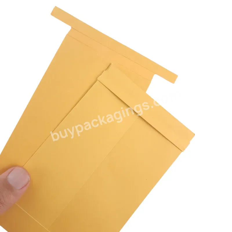 Custom Reusable Kraft Paper Envelope Packaging Recycled Envelopes With Tin Tie Closure