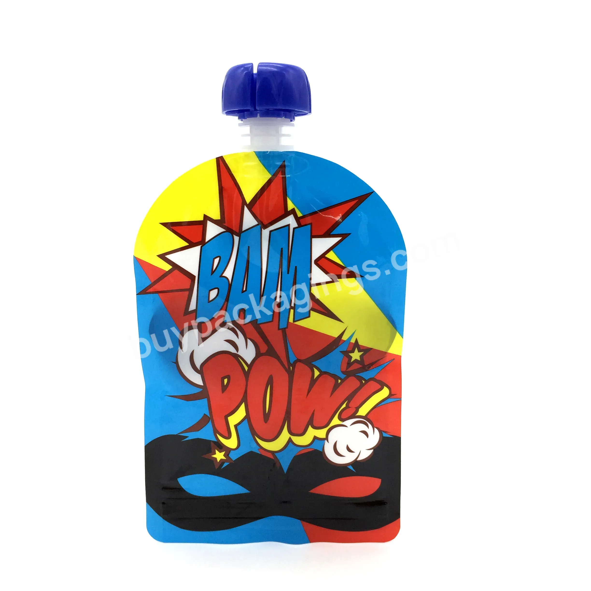 Custom Reusable Stand Up Plastic Liquid Fruit Juice Doypack Packaging Biodegradable Spout Pouch Bag Drink Pouches With Spout