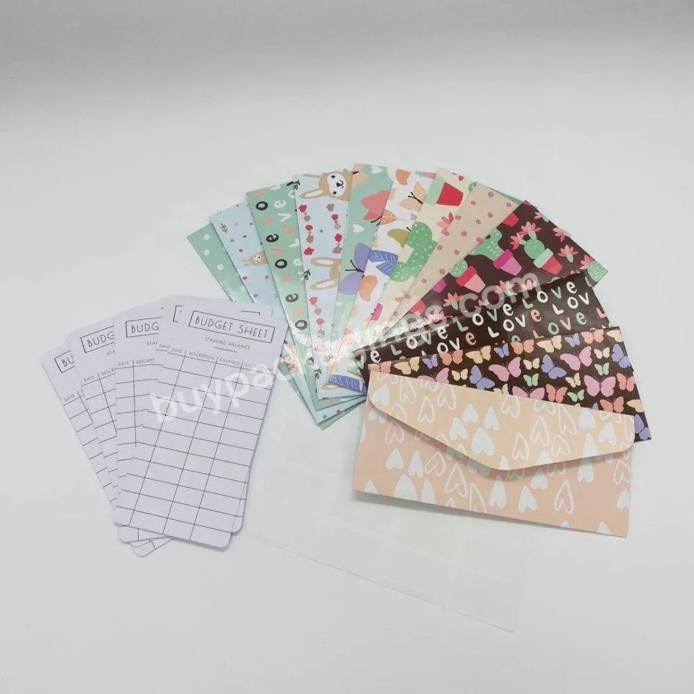 Custom Reusable Waxed Colored Pack Money Budget Planner Saving Wallet Cash Coin Gifts Mini Paper Envelopes