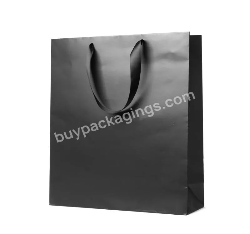 Custom Ribbon Handles Personalized Gift Bags Clothes Shoe Brand Retail Luxury Shopping Bag Paper Boutique With Your Own Logo