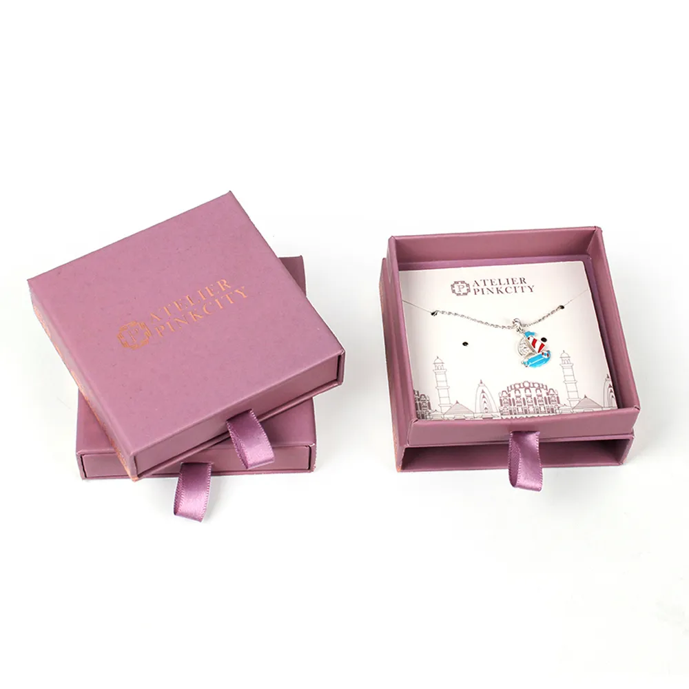 Custom Rose Gold Logo Luxury Small Paper Cardboard Jewellery Box Gift Jewelry Packaging Necklace Box Earring Jewelry Box