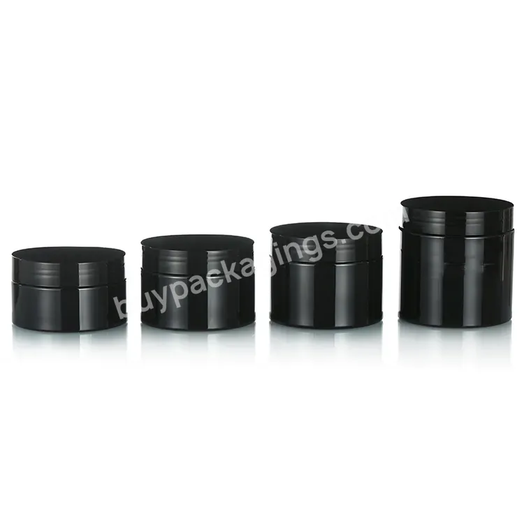 Custom Round Black Plastic Jars Pet Container For Food Protein Powder Cans Travel Plastic Pet Bottle Storage Jars - Buy Pet Wide Mouth Jar,Matte Black 15g 30g 50g 100g 120g 150g 200g 250g Round Plastic Cream Cosmetic Scrub Jar With Black Lid,30ml 60m