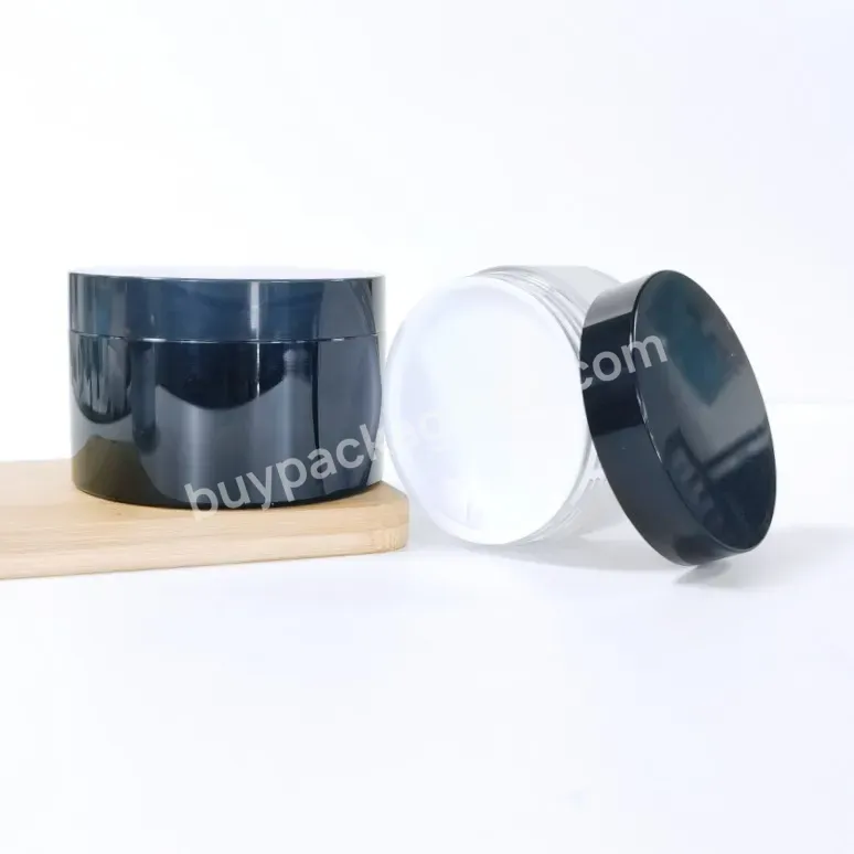 Custom Round Black Plastic Jars With Lids Pet Container For Food Protein Powder Cans Travel Plastic Thick Wall Pet Storage Jars