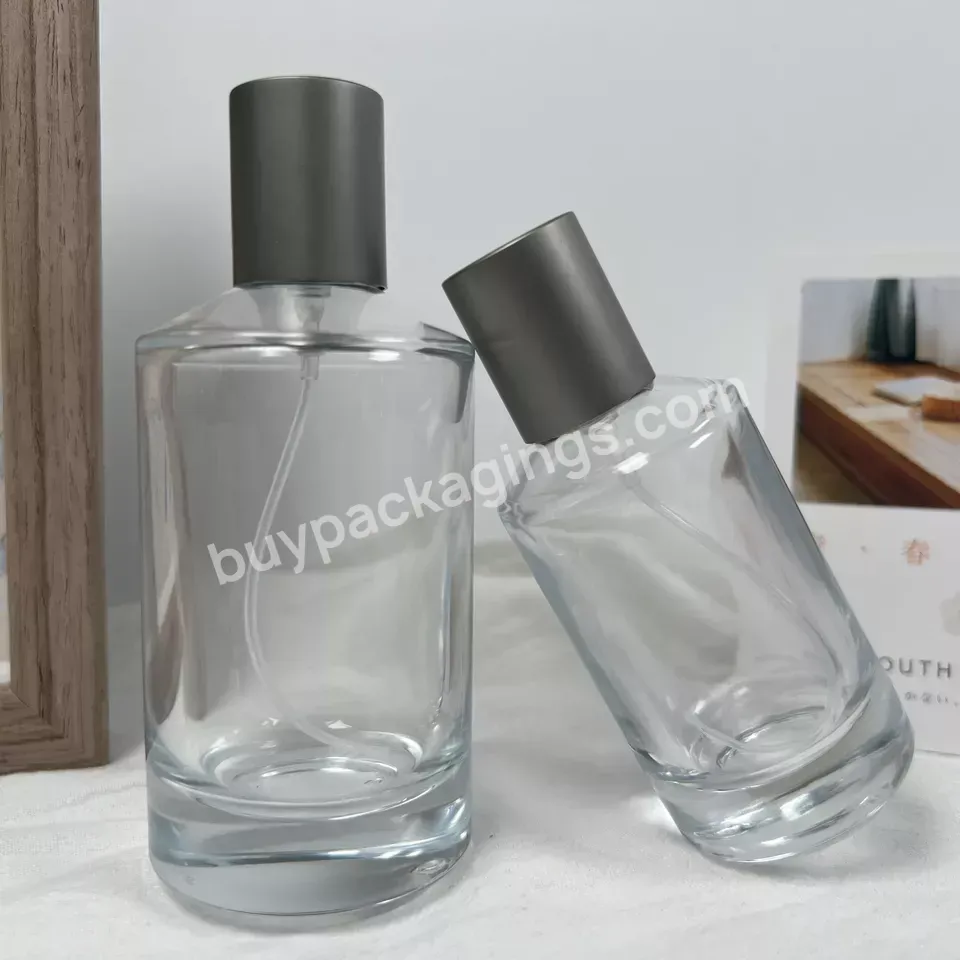 Custom Round Empty Clear Fragrance Glass Perfume Bottle 30ml 50ml 100ml Perfume Spray Glass Bottles With Spray