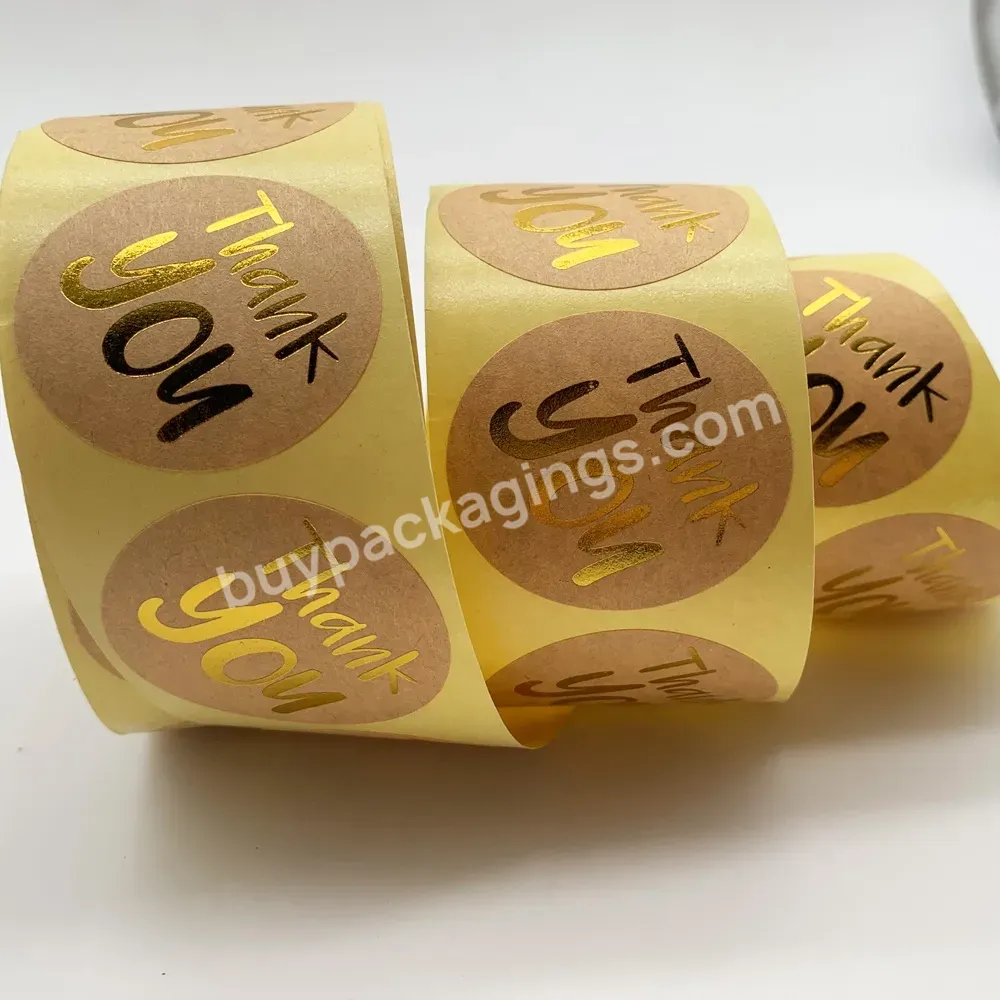 Custom Round Gold Foil Matt White Label Sticker Product Label