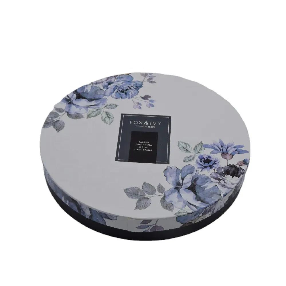 Custom round hat cake candle flower packaging gift paper cardboard box round box for tableware