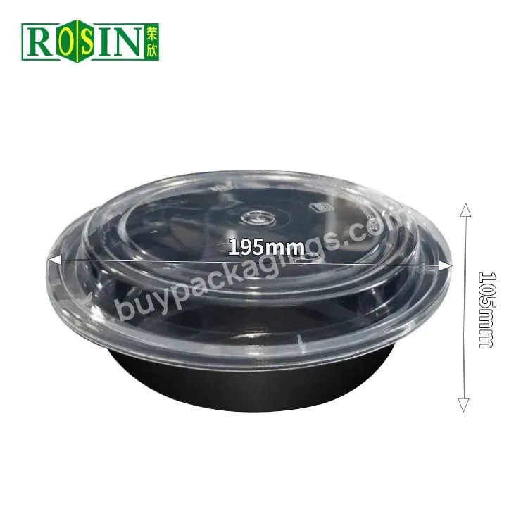 Custom Round Microwave Disposable Pet Plastic Takeaway Fruit Salad Storage Bowl Food Container With Lid