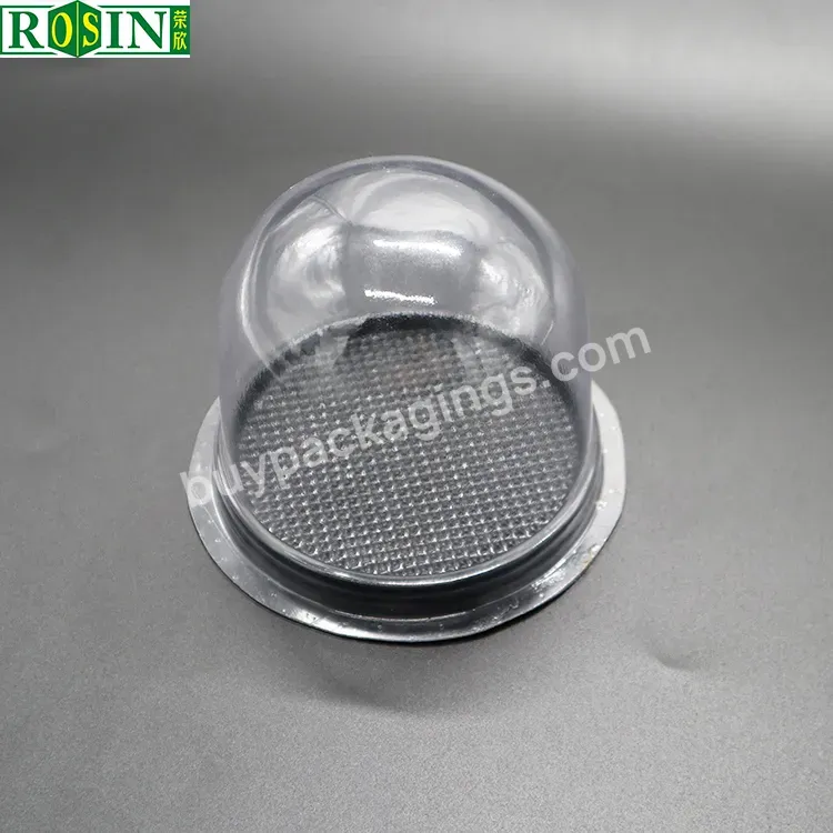 Custom Round Shape Plastic Cake Dome Cake Box Disposable Transparent Black Bottom And Clear Lid Cake Packaging Box