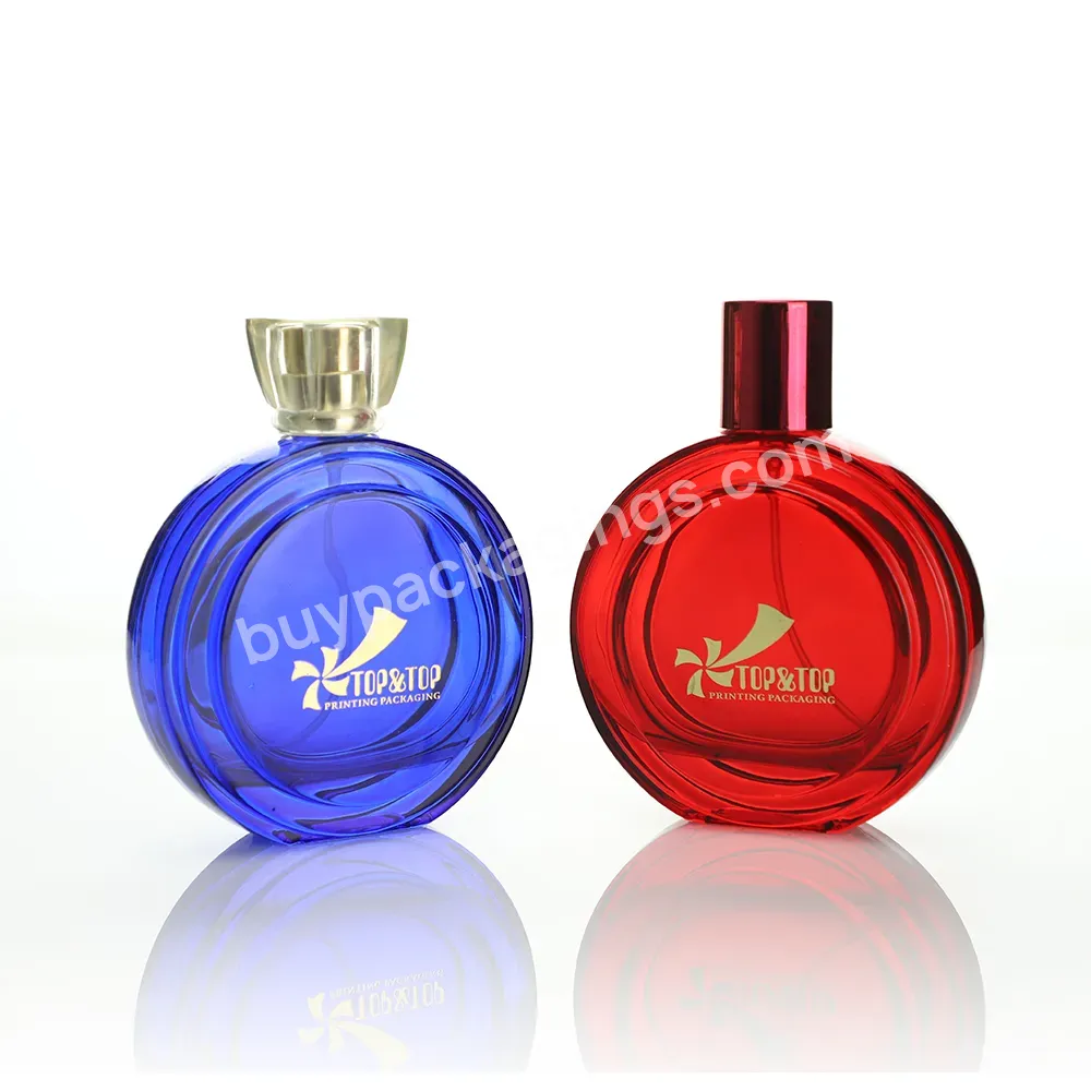 Custom Round Trendy Glass Perfume Empty Bottles With Spray Pump