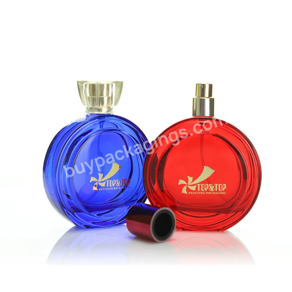 Custom Round Trendy Glass Perfume Empty Bottles With Spray Pump