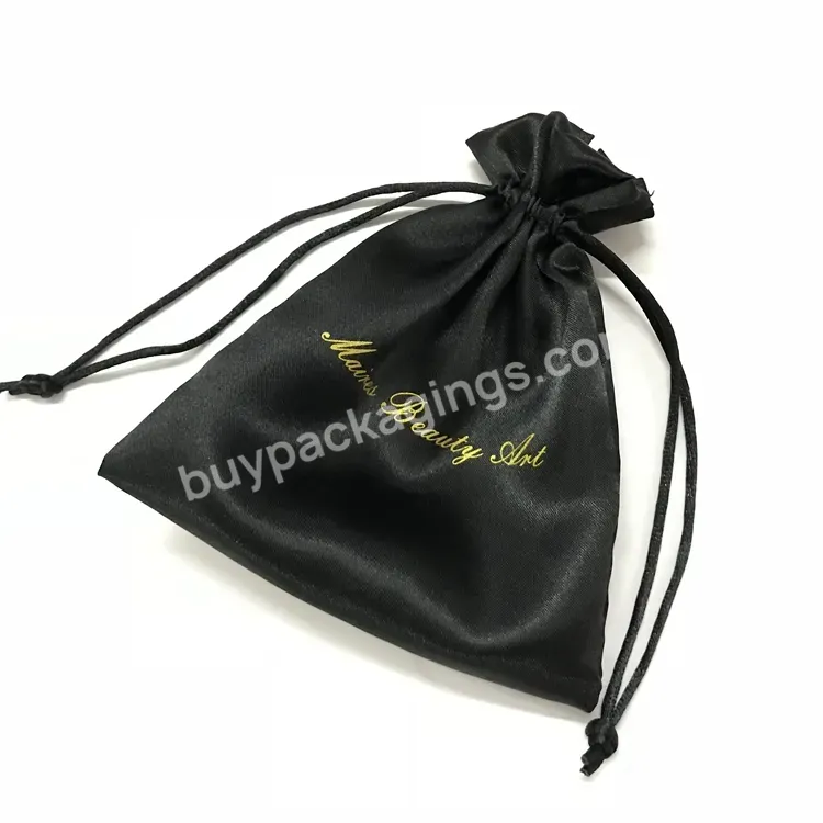 Custom Satin Bags Silk Large Satin Drawstring Bag For Hair Bundles