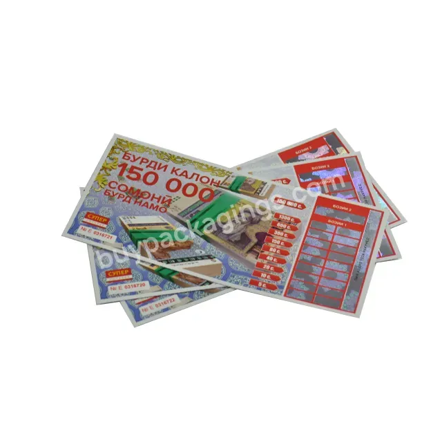 Custom Scratch Off Lottery Tickets Printing