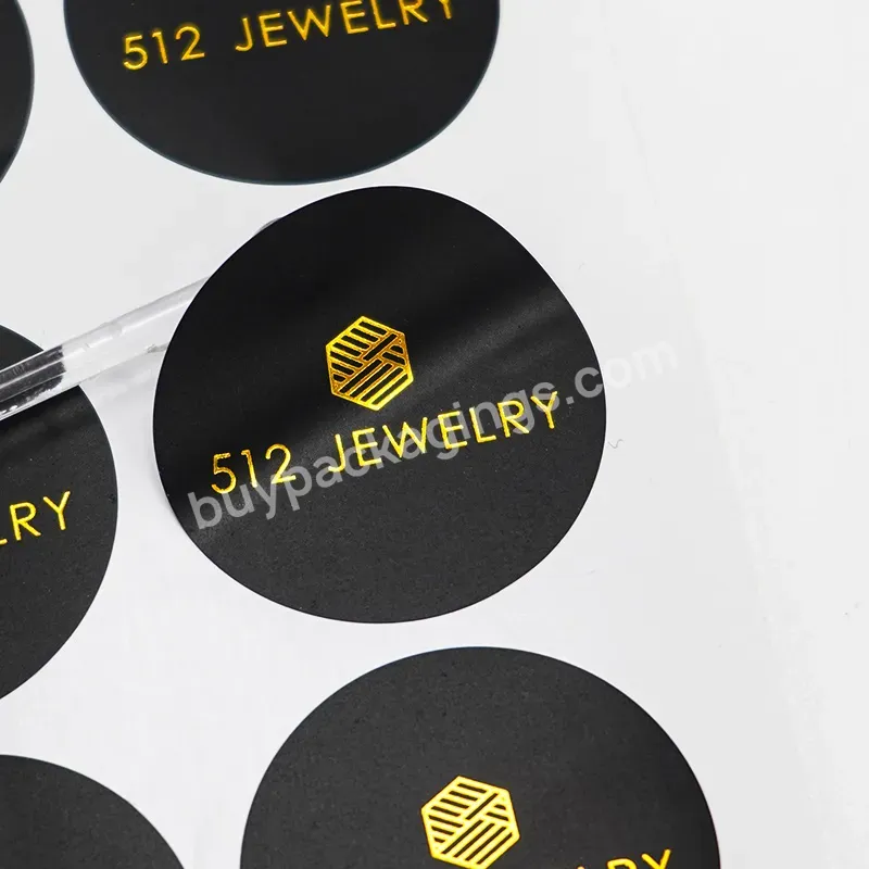 Custom Self Adhesive Circle Laminated Paper Sticker Printing Round Logo Gold Foil Labels