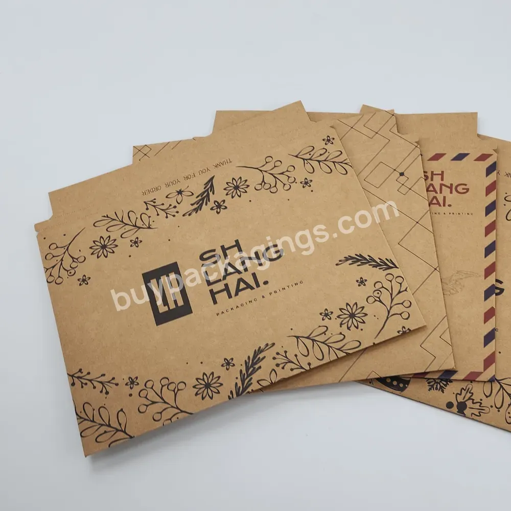 Custom Self Seal Rigid Flat Cardboard Mailer Envelope Document Paperboard Mailer For E-commerce Express Packaging