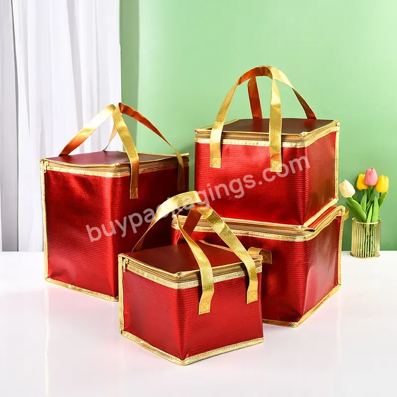 Custom Sewing Handbag Recycle Packaging Box Thermal Insulation High-grade Gift Non-woven Cooler Packaging Bag