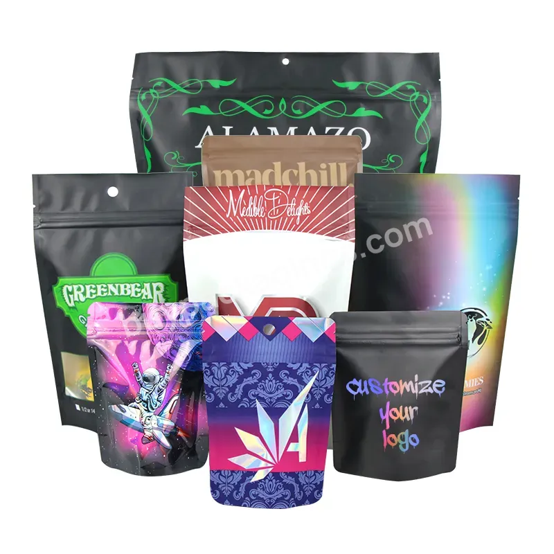 Custom Shape Mylar Bags 3.5g Smell Proof Resealable Ziplock Stand Up Pouches Food Bag Printed - Buy Mylar Bags,Foil Laminated Plastic Resealable Ziplock Bags Exit Edibles Packaging Smell Proof Candy Gummies 3.5g Mylar Bags Custom Printed,Custom Matte