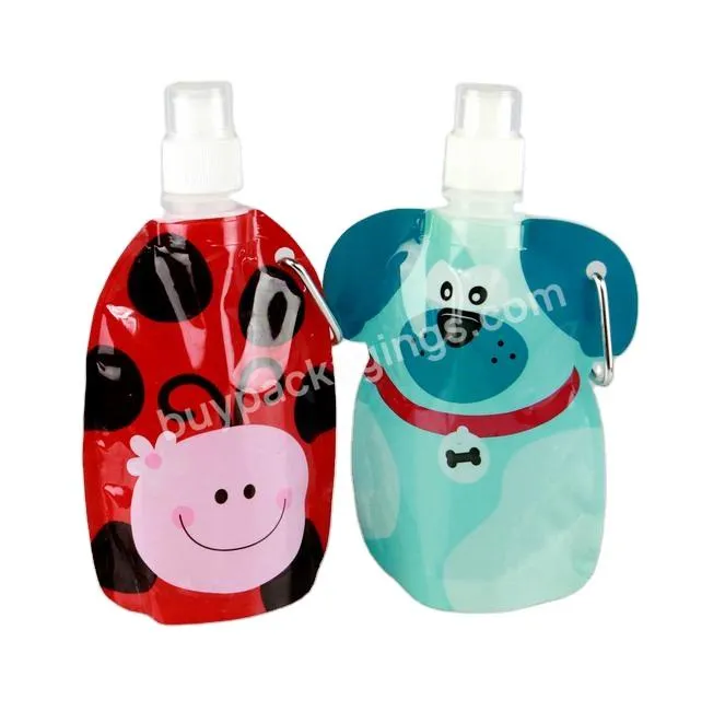 Custom Shaped Reusable Portable Outdoor Folding Plastic Drinking Collapsible Water Bag Water Storage Bag With Buckle Spout Pouch