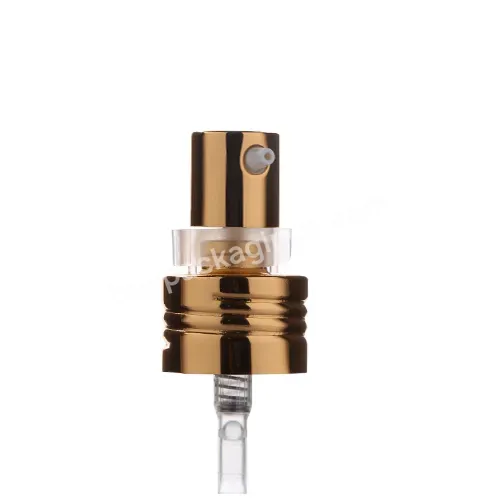 Custom Shiny Gold Aluminum Screw On Perfume Pump With Safety Clip For Aluminum Bottle Manufacturer/wholesale - Buy Aluminum Screw On Pump,Shiny Gold Perfume Pump,Sprayer Pump 20mm.