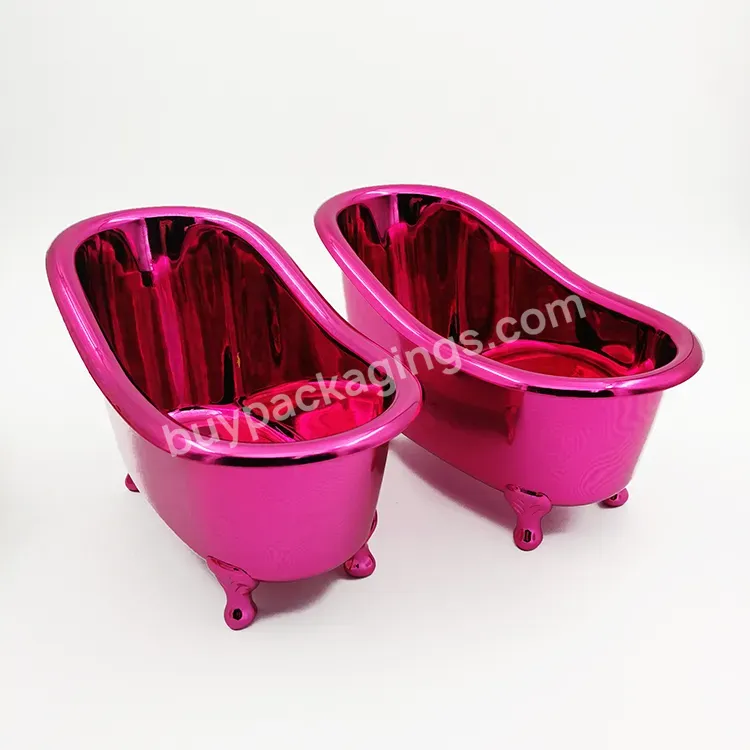 Custom Shiny Rose Red Color Pp Mini Bath Tub Container For Shampoo Product Manufacturer/wholesale