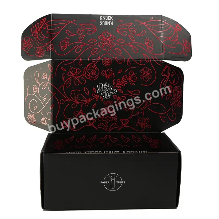 Custom Shoe Packaging Box Folding Cardboard Corrugated Black Mailer Box