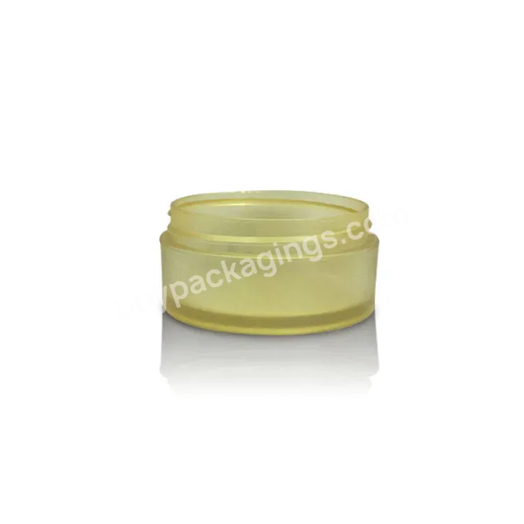 Custom Silk Printing Pet Small 50g Empty Plastic Yellow Matte Skin Care Cosmetic Cream Jar