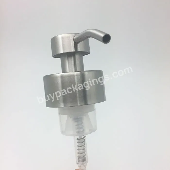 Custom Silver 45mm Stainless Steel Foam Soap Pump For Hand Wash Soap Bottle Foaming Dispenser Pump