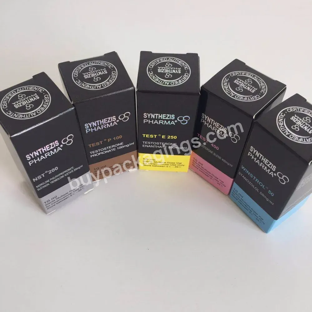 Custom Silver Hologram Foil Packaging Cardboard Boxes For 10ml Vials