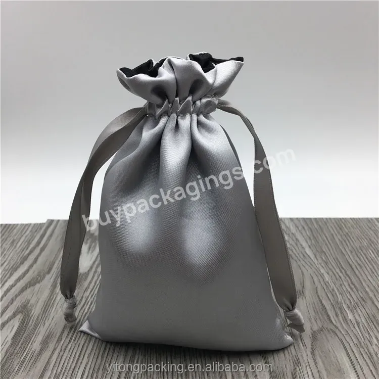 Custom Silver Satin Gift Bag With Lining - Buy Jewelry Satin Bag,Satin Gift Pouches,Satin Make Up Pouch.