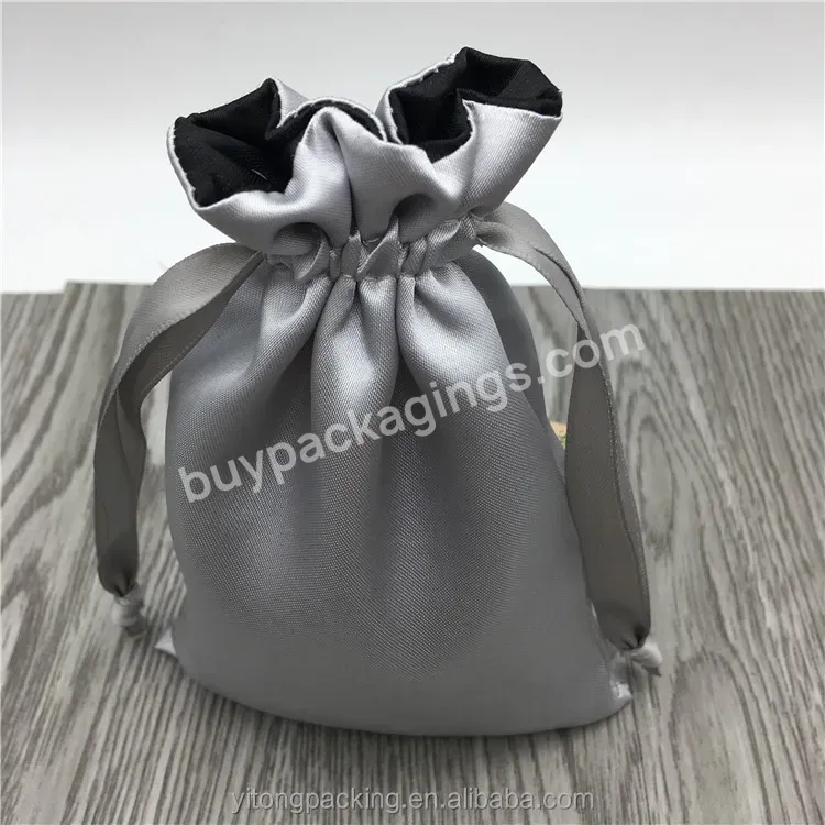 Custom Silver Satin Gift Bag With Lining - Buy Jewelry Satin Bag,Satin Gift Pouches,Satin Make Up Pouch.