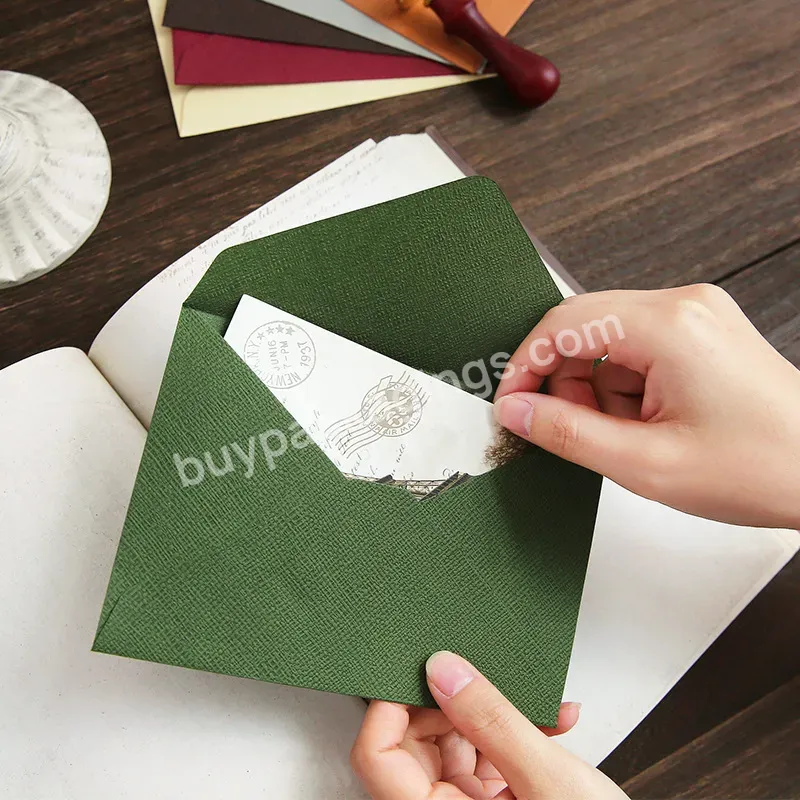 Custom Simple Western Envelope Linen Texture Paper Envelope For Letter Wedding Party