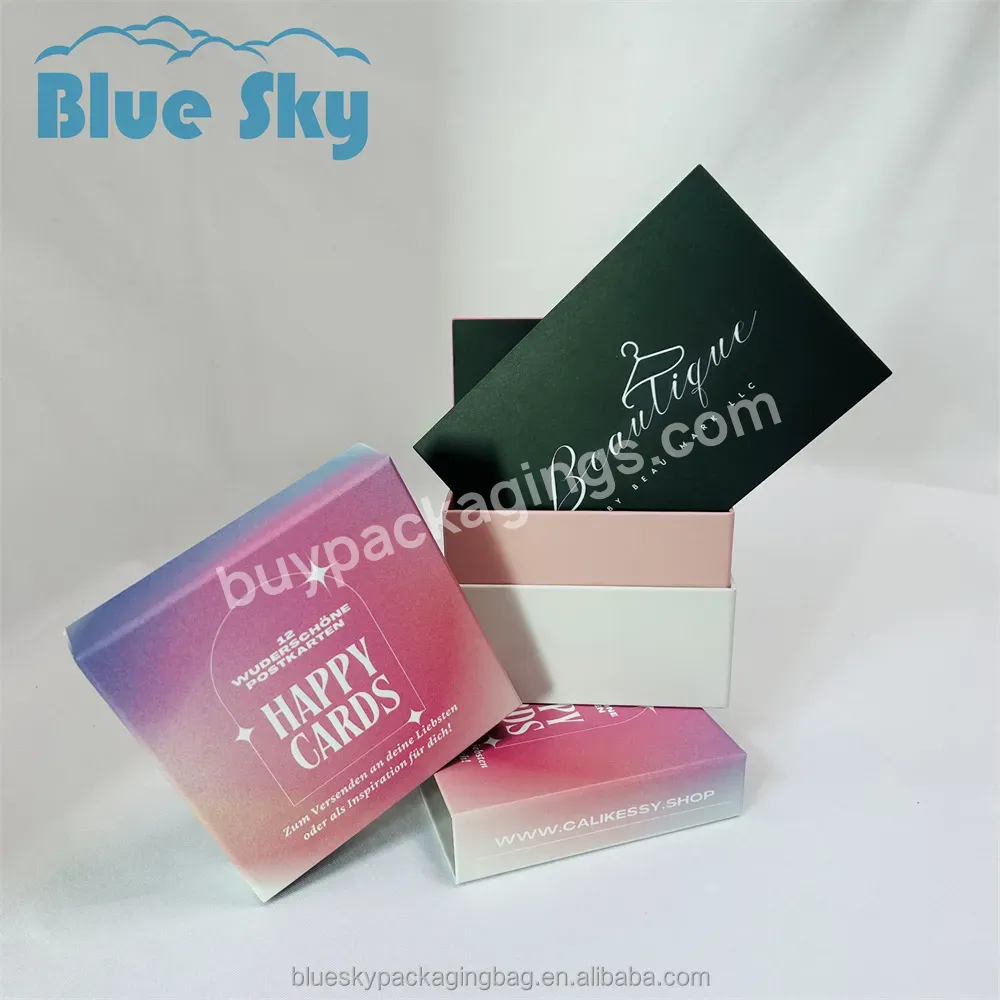 Custom Size 1200gsm Print Daily Self Encouragement Affirmation Card Sleeve Insert Postcard Box Business Card Thank You Card Box