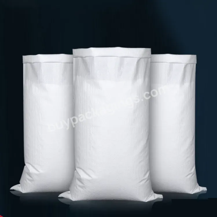 Custom Size 25kg Plastic White Color Pp Woven Bag For Agriculture Packing Animal Feed Packaging Bag