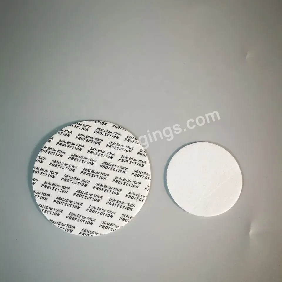 Custom Size Aluminum Foil Induction Vent Bottle Cap Seal Liner For Pe/pet/pp Bottles