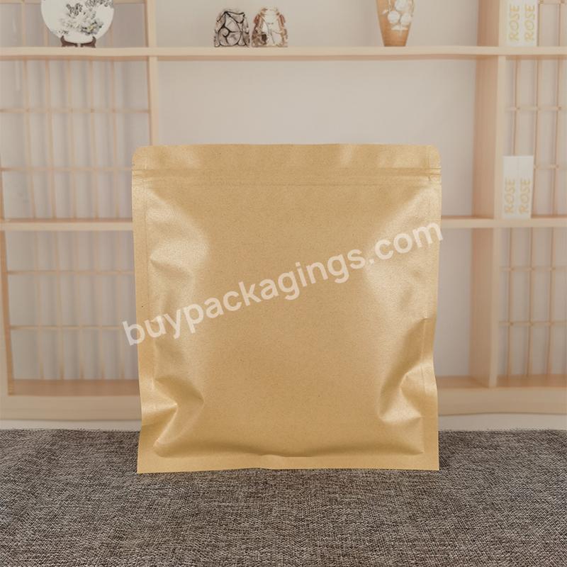 Custom Size Biodegradable Kraft Paper Packaging Bag For Bath Salt Coffee Loose Leaf Tea