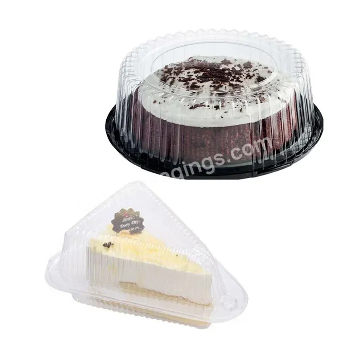 Custom Size Candy Box Dessert Cake Container Disposable Clear Plastic Round Pet Cake Slide Dome Mousse Cheese Container With Lid