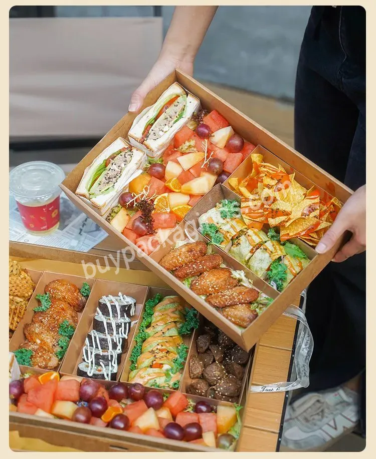 Custom Size Eco Friendly Takeaway Food Picnic Paper Packaging Box Cardboard For Outdoor Lunch