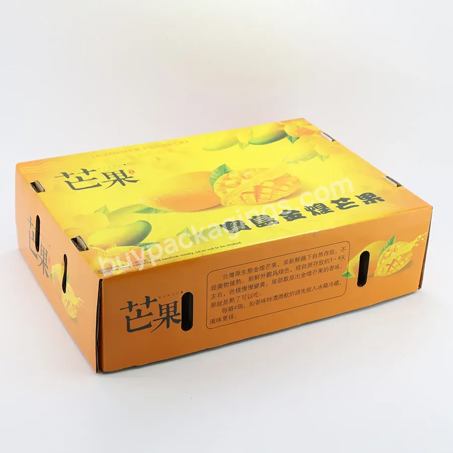 Custom Size Logo Corrugated Box Fruit Shipping Carton For Mango Apple Grape Box