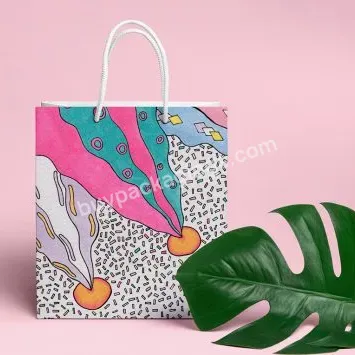 Custom Size Logo Printing Moq 1000 Pcs Paper Packaging Bags