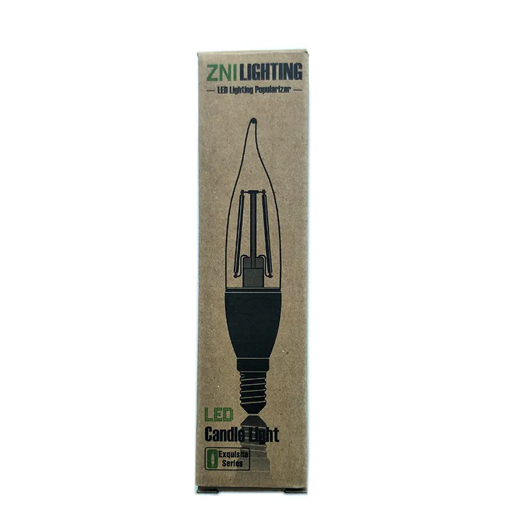 Custom size printing long light bulb kraft paper box
