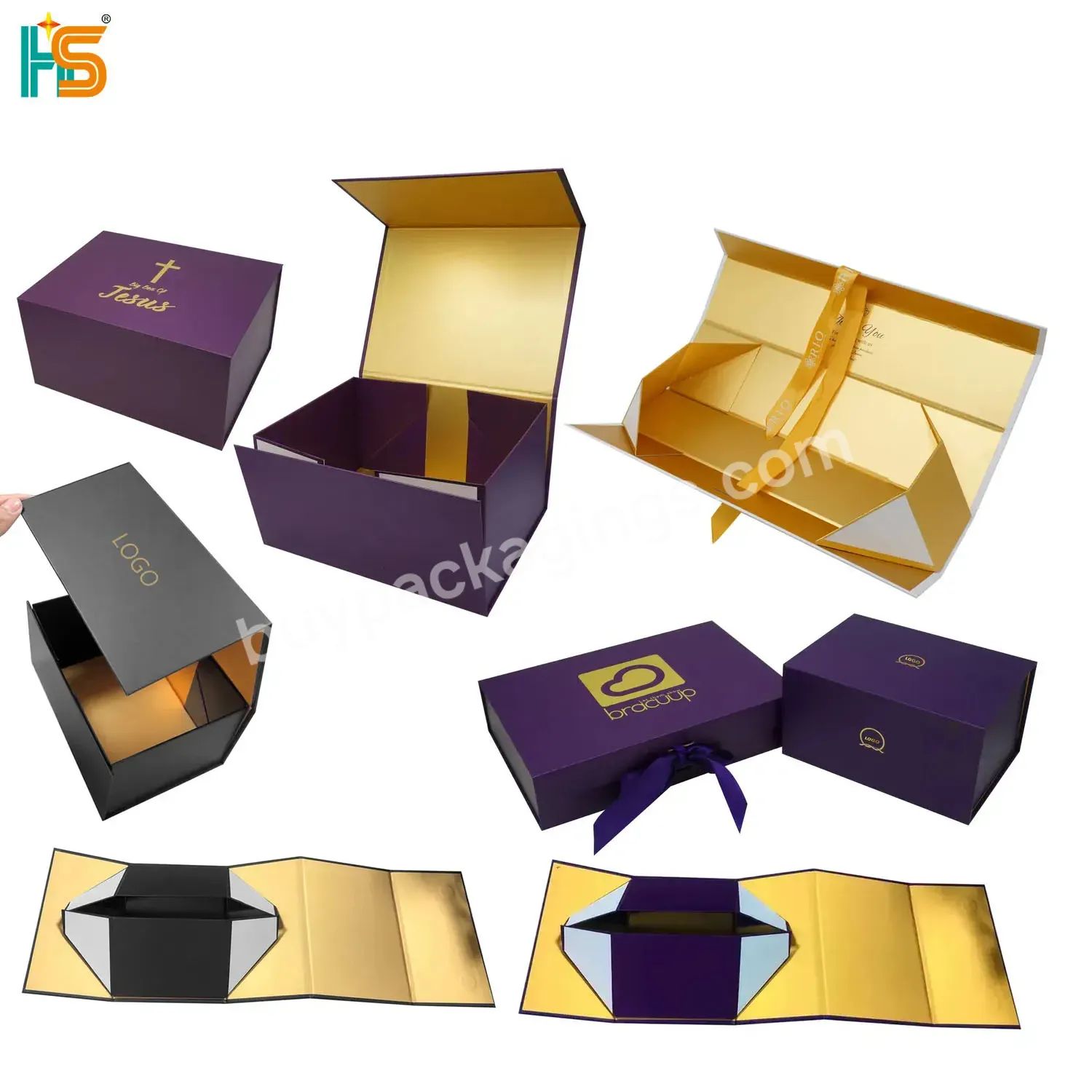 Custom Size Recyclable Cardboard Paper Hard Rigid Magnet Box Packaging Luxury Folding Magnetic Gift Box With Magnetic Lid