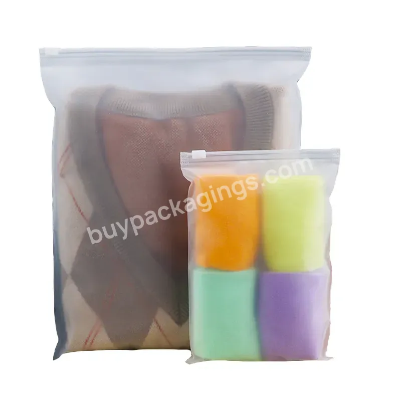 Custom Size Storage Bag Zipper On Top Frosted Plastic Packaging Zipper Bag