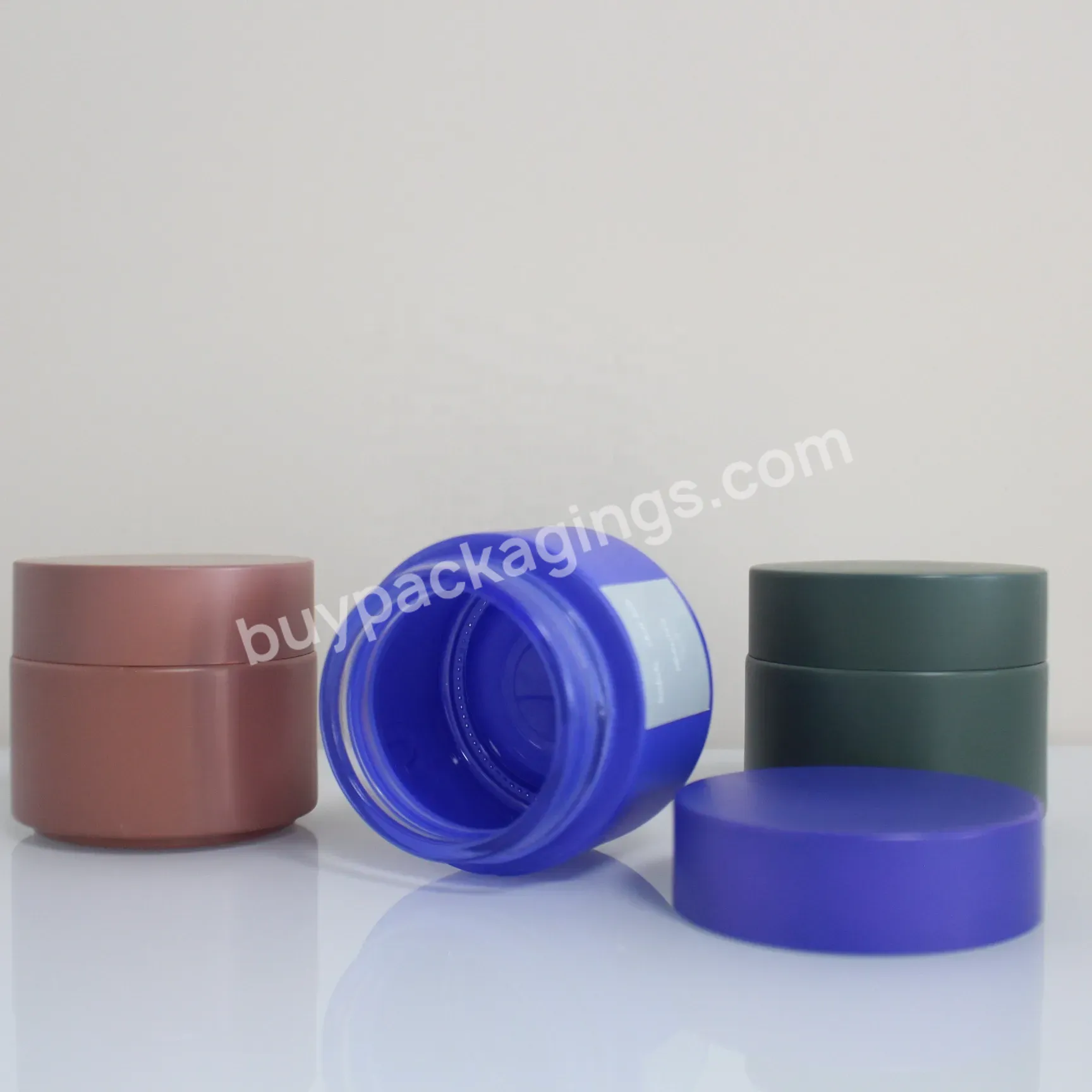 Custom Skincare Face Cream Jars Matte Frosted Lip Balm Container Round Empty Glass Cosmetic Containers Jar With Lids