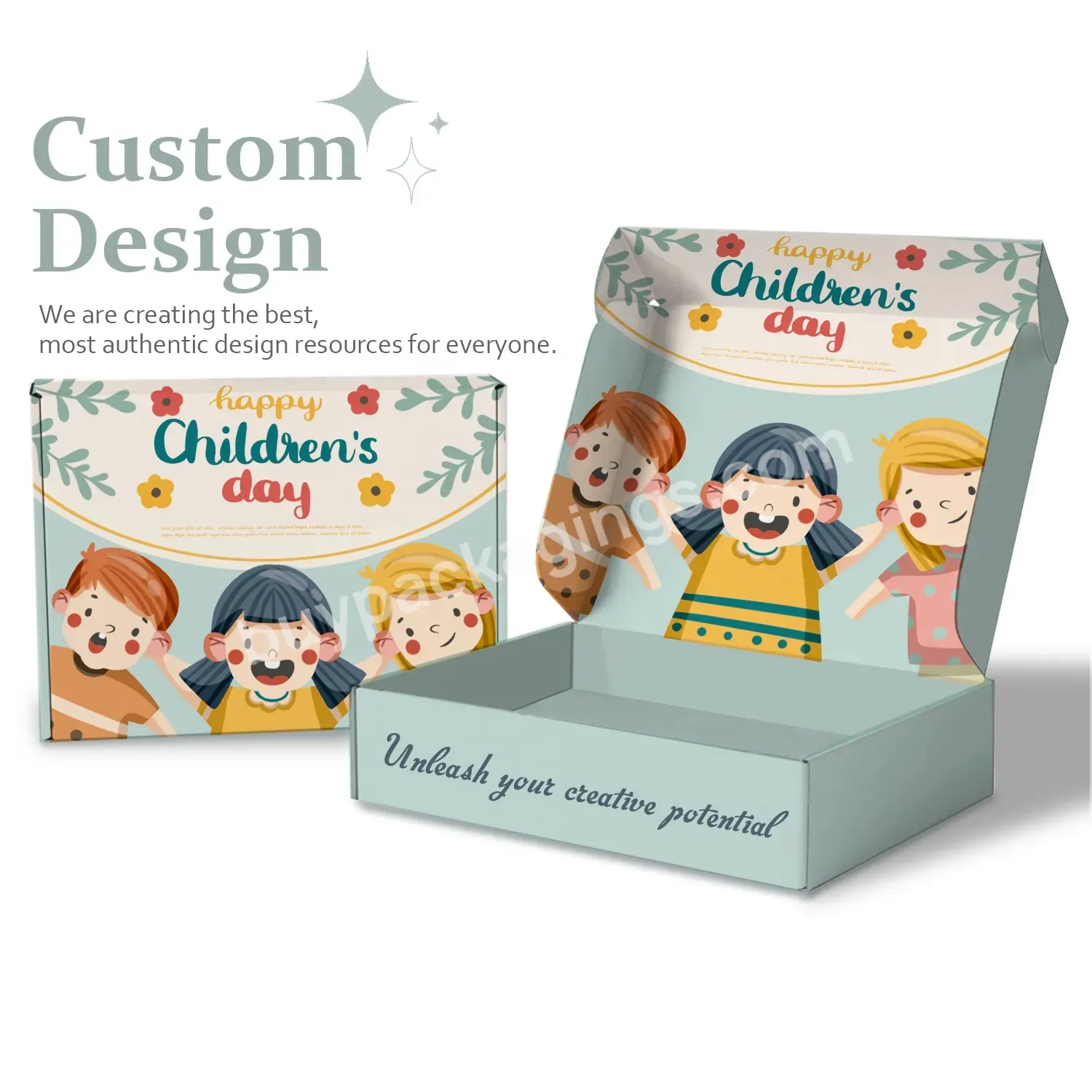 Custom Small Beautiful Loveliness Animal Eco Friendly Corrugated Paper Baby Shoe Box Packaging