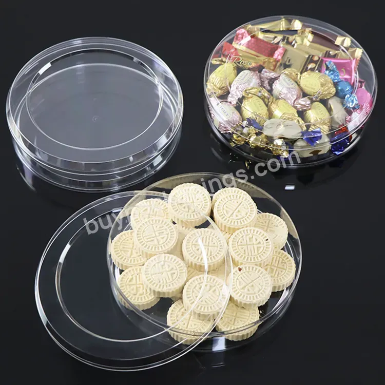 Custom Small Dessert Chocolate Round Biscuit Packaging Box Storage Acrylic Sweet Boxes Wedding Gift Plastic Candy Box For Cookie