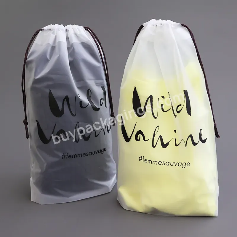Custom Small Draw String Drawstring Clothes Packaging Bag Plastic Shopping Bags